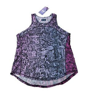 $58 NEW Janji Helio Tech Tank Top Womens S Small Batik Purple Polyester